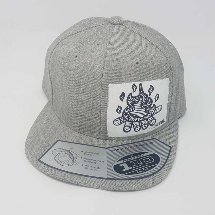 Grey snap back cap