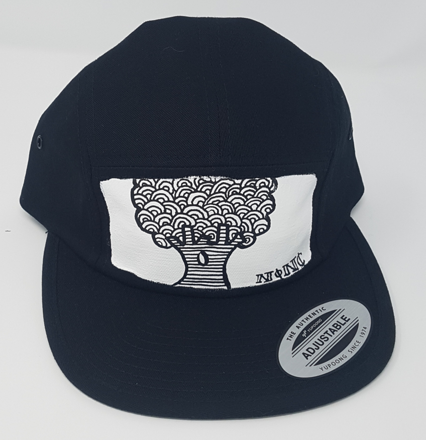 Black 5 panel hat