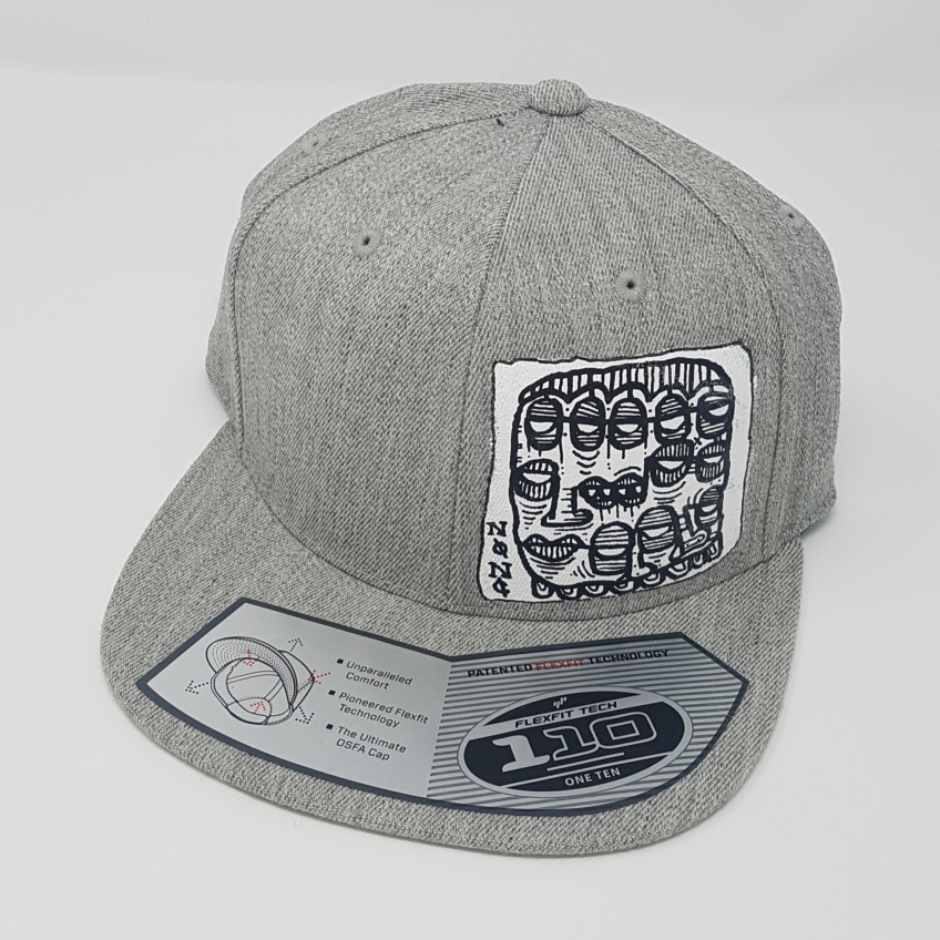 Grey snap back cap