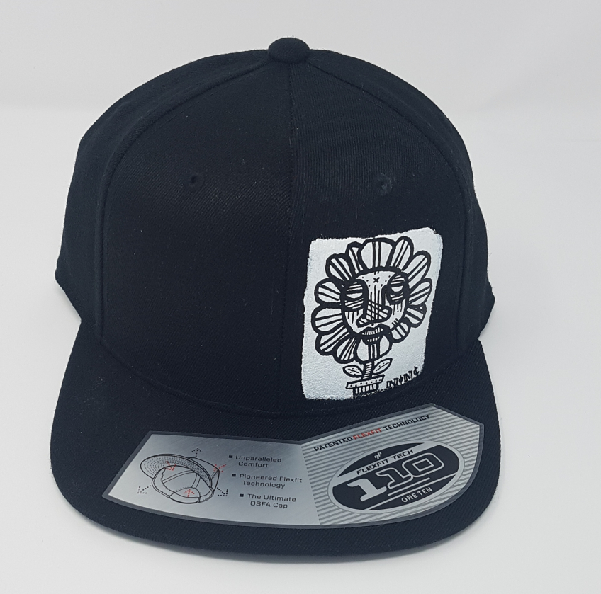 Black snap back cap