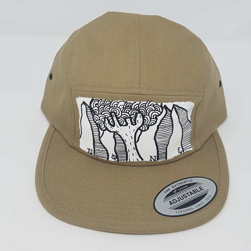 Beige snap back cap