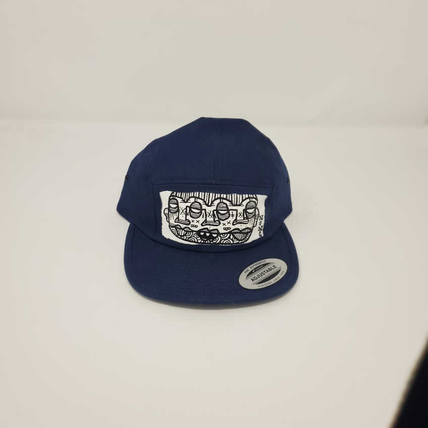Black 5 panel cap