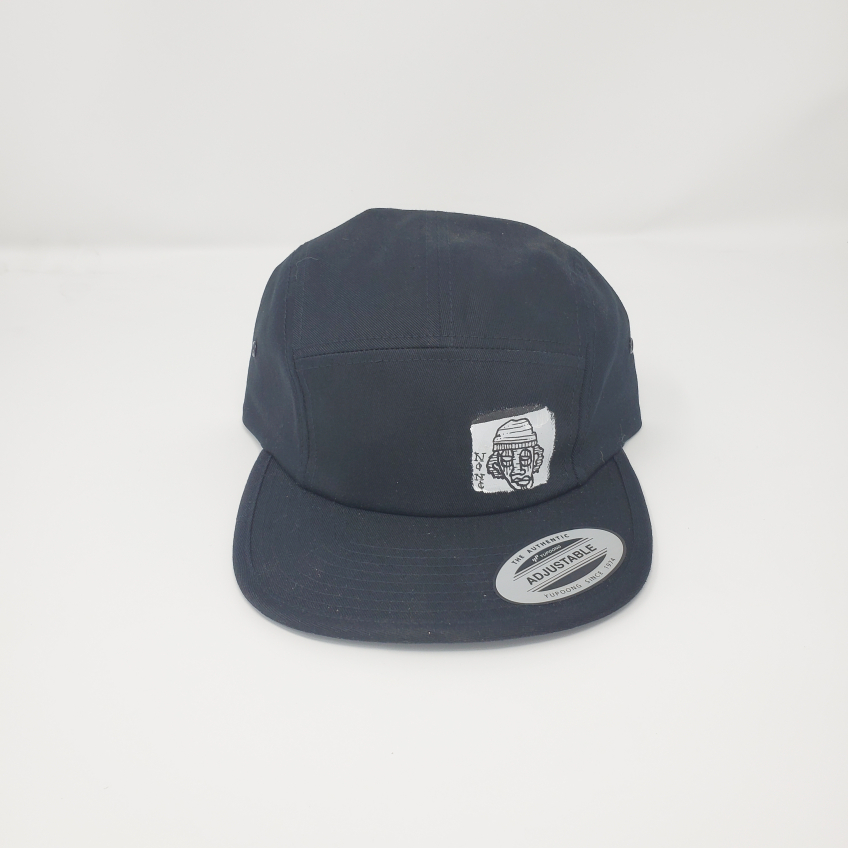 Black 5 panel cap