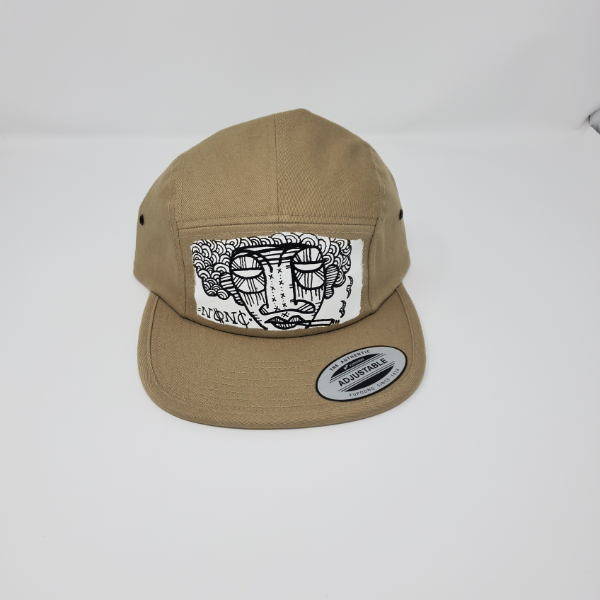 Beige snap back cap