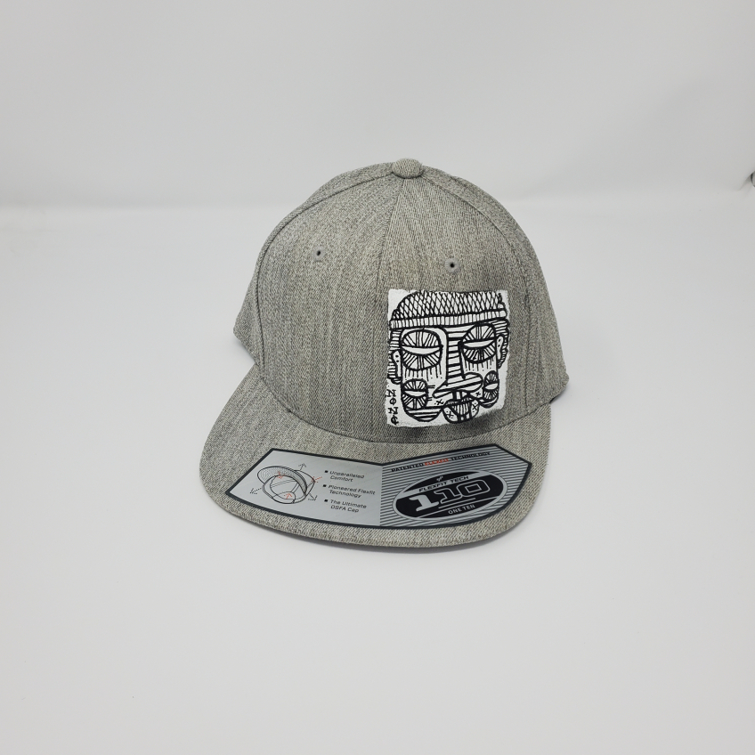 Grey snap back cap