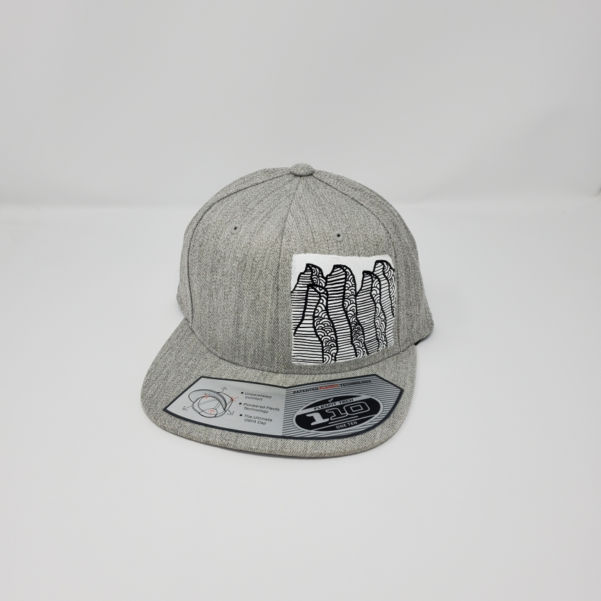 Grey snap back cap