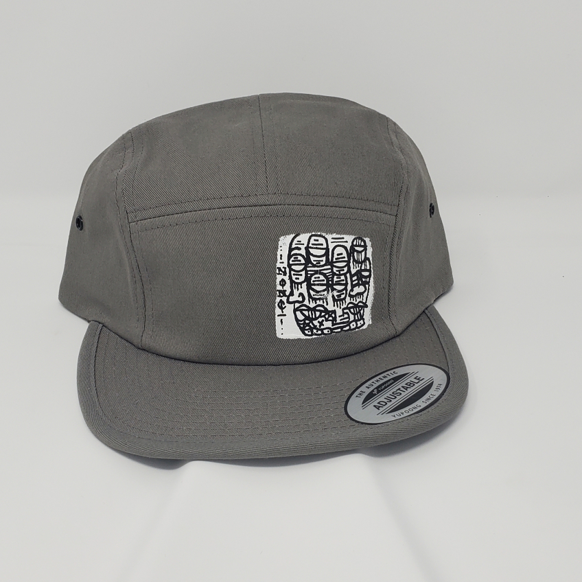 Grey 5 panel cap