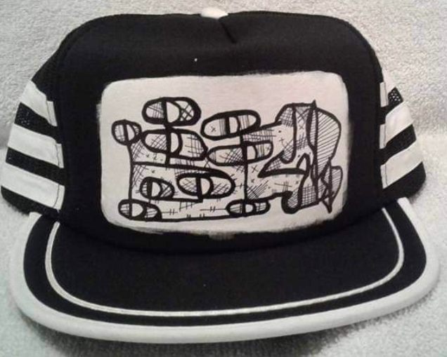 Striped trucker hat