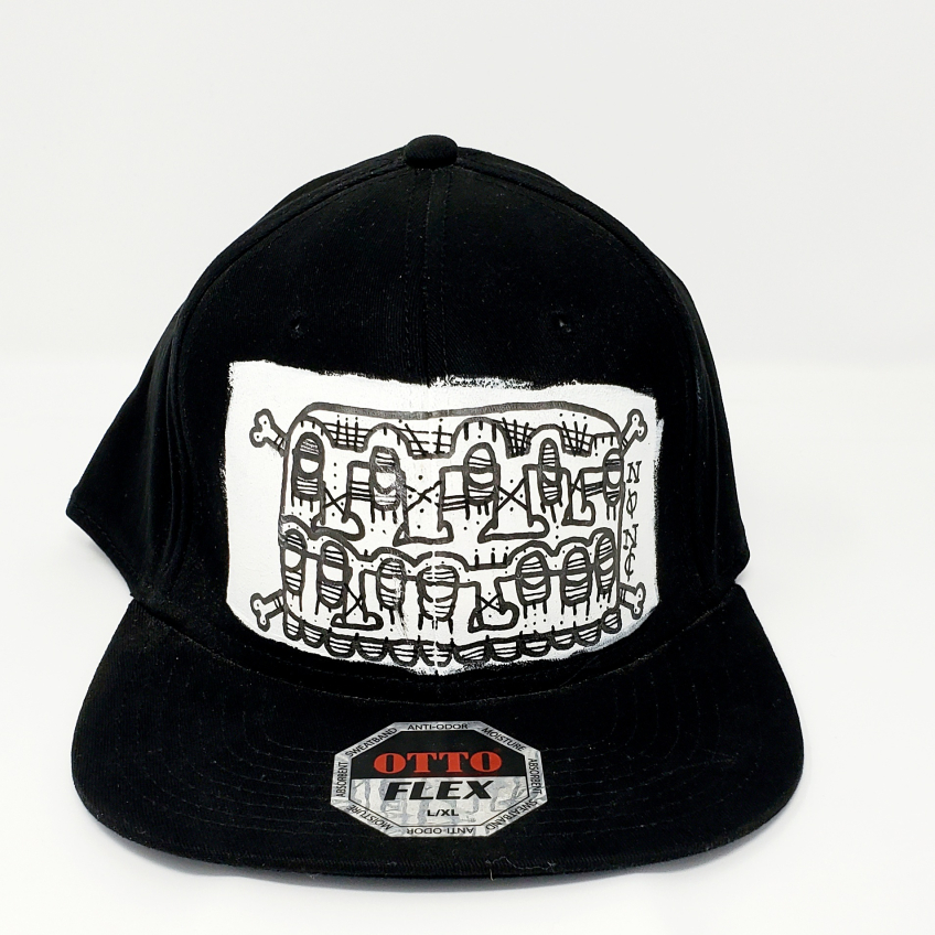 Black flex fit cap.