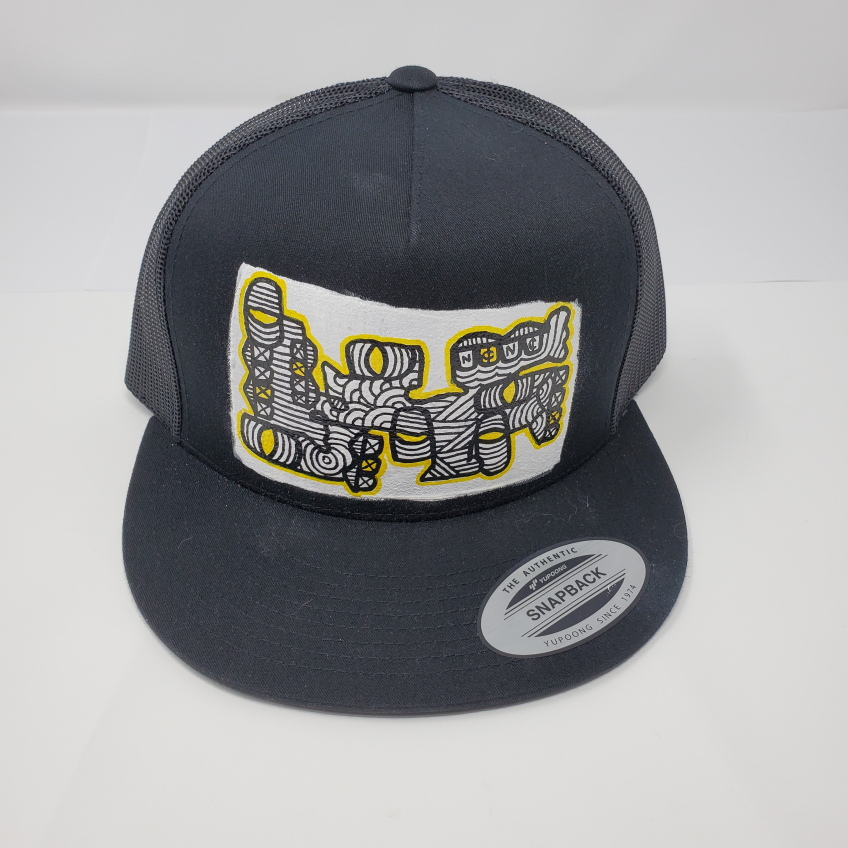 Black Mesh Snap Back Cap