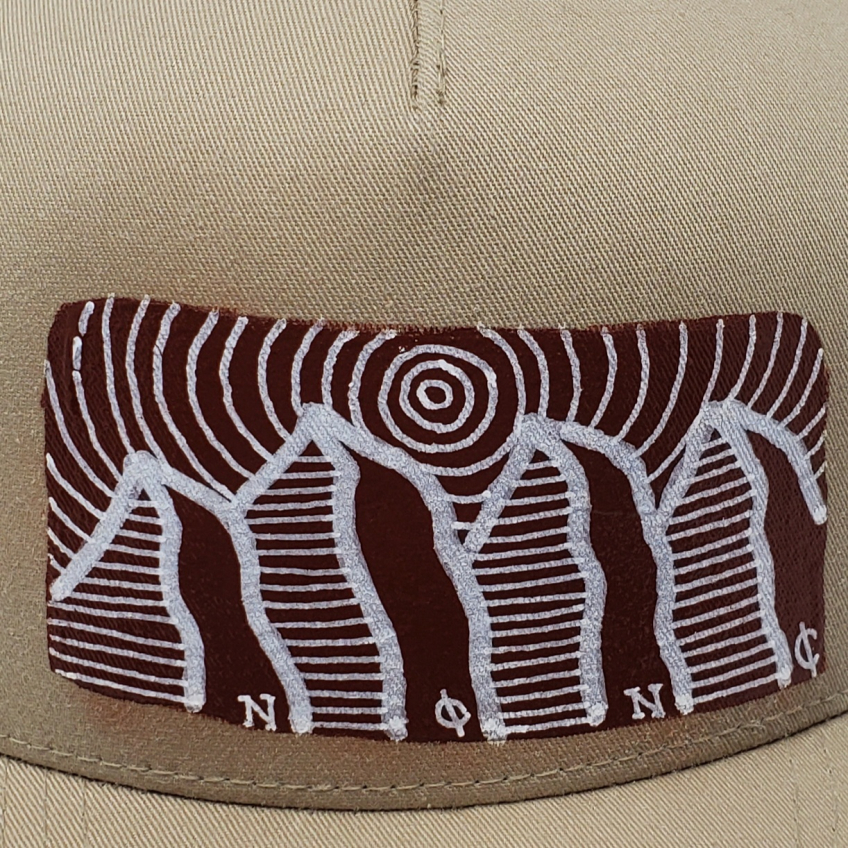 Beige Trucker Mesh Snap Back Cap