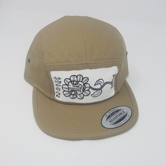 Beige snap back cap