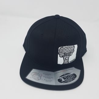 Black snap back cap