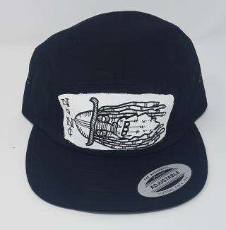 Black 5 panel cap