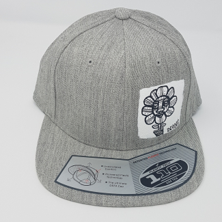 Grey snap back cap