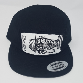 Black 5 panel cap