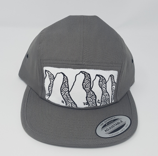 Grey 5 panel cap