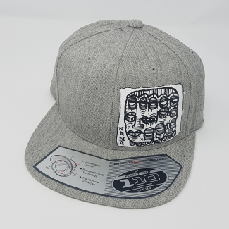 Grey snap back cap