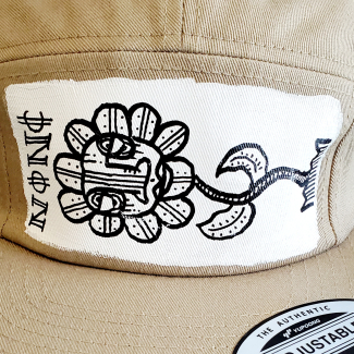 Beige 5 Panel Hat