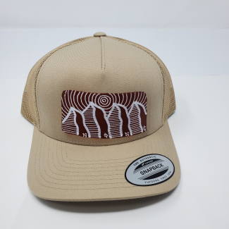 Beige Trucker Mesh Snap Back Cap