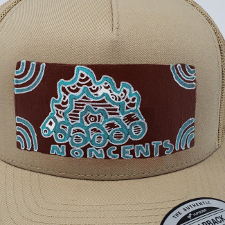 Beige Trucker Snap Back Mesh Cap