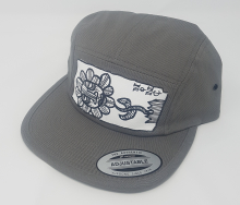 Grey 5 panel cap