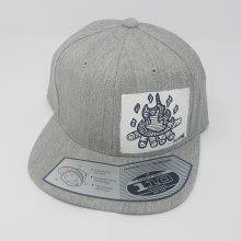 Grey snap back cap
