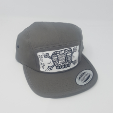Grey 5 panel cap