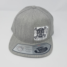 Grey snap back cap