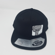 Black snap back cap