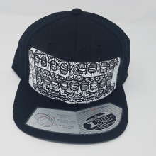 Black snap back cap