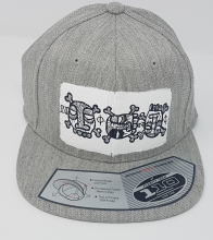 Grey snap back caps