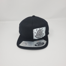Black snap back cap
