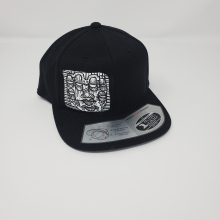 Black snap back cap