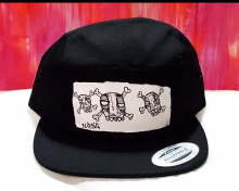 Black 5 panel cap