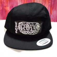 Black 5 panel cap