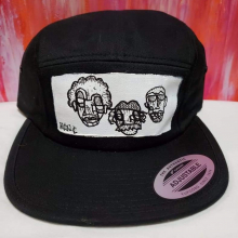 Black 5 panel cap