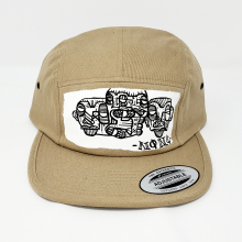 Beige 5 Panel Hat