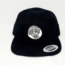 Black 5 panel Hat