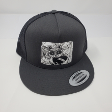 Grey Trucker Snap Back  Black Mesh Cap