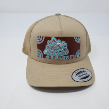 Beige Trucker Snap Back Mesh Cap